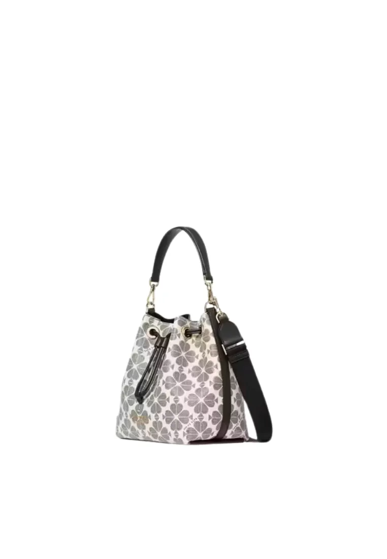 ( PREORDER ) Kate Spade Spade Flower Small Bucket Bag In Black Multi KK153