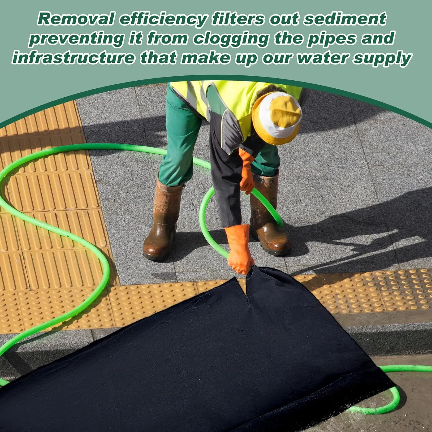 1 Pcs Silt Bags for Dewatering Filter Bag Non Woven Geotextile Fabric Oil Sludge Sediment Filter Bags for Construction, Black (5 x 10 ft)