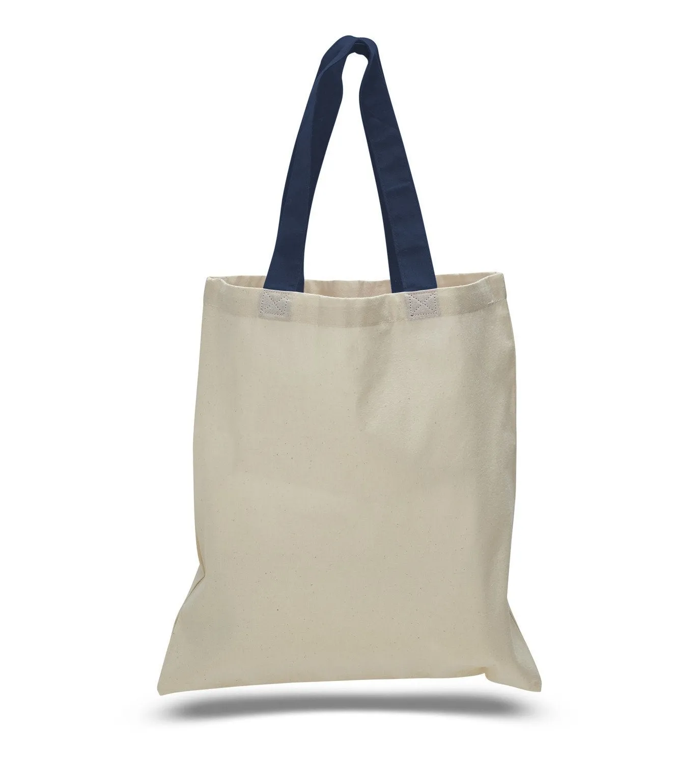 12ct Wholesale Tote Bags With Color Handles 100% Cotton - By Dozen-t2