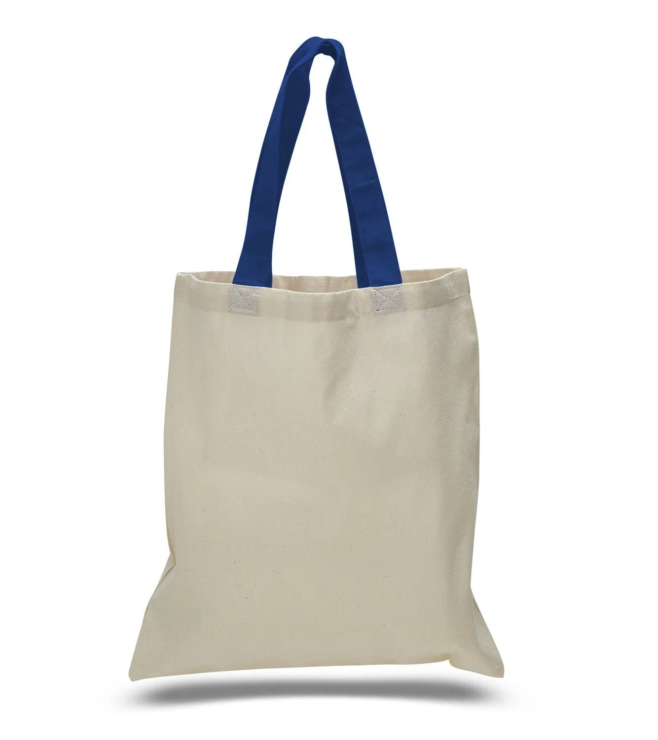 12ct Wholesale Tote Bags With Color Handles 100% Cotton - By Dozen-t2