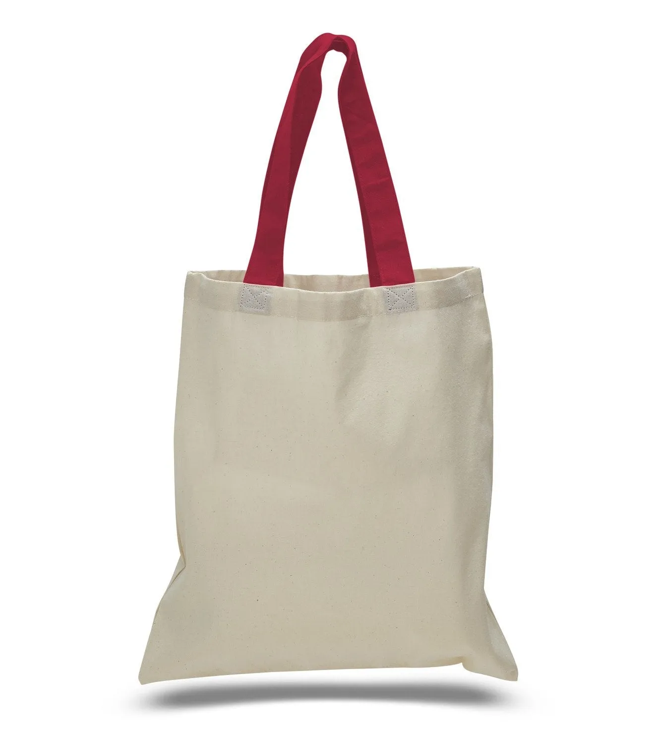 12ct Wholesale Tote Bags With Color Handles 100% Cotton - By Dozen-t2