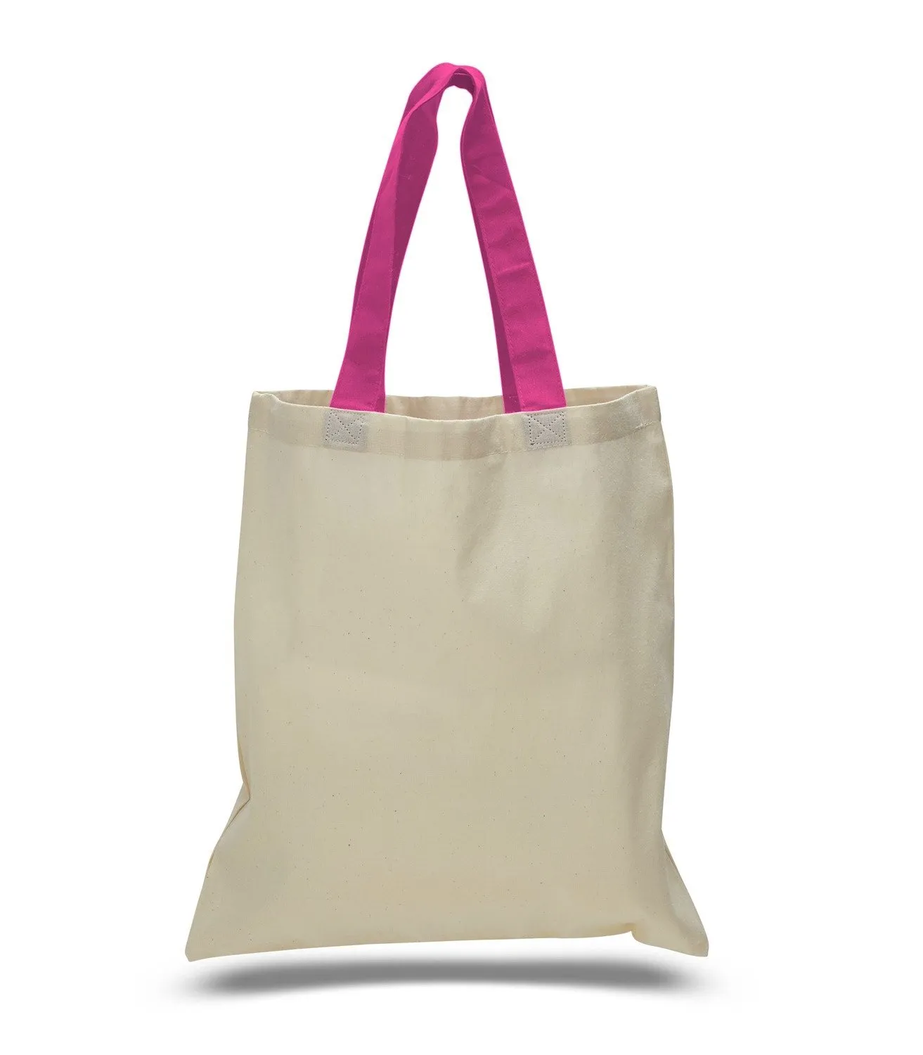 12ct Wholesale Tote Bags With Color Handles 100% Cotton - By Dozen-t2
