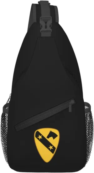 1st Cavalry Division - Distinctive Unit Insignia Crossbody Bags For Women Men Chest Backpack Gym Shoulder Bag Travel Outdoor Sports Casual Crossbody Bags