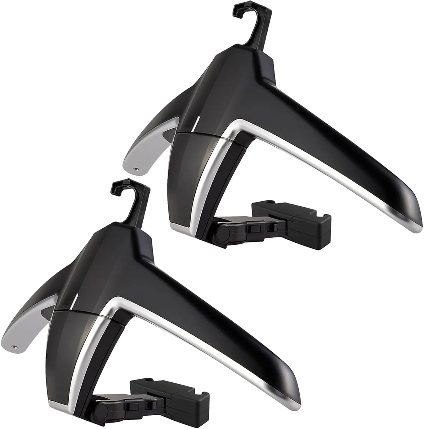 2 Pack Car Back Seat Headrest Hanger for Jacket, Suit, Clothes, Purse, Handbag, Grocery Bags - Multi-Purpose Storage Holder for Car - Black