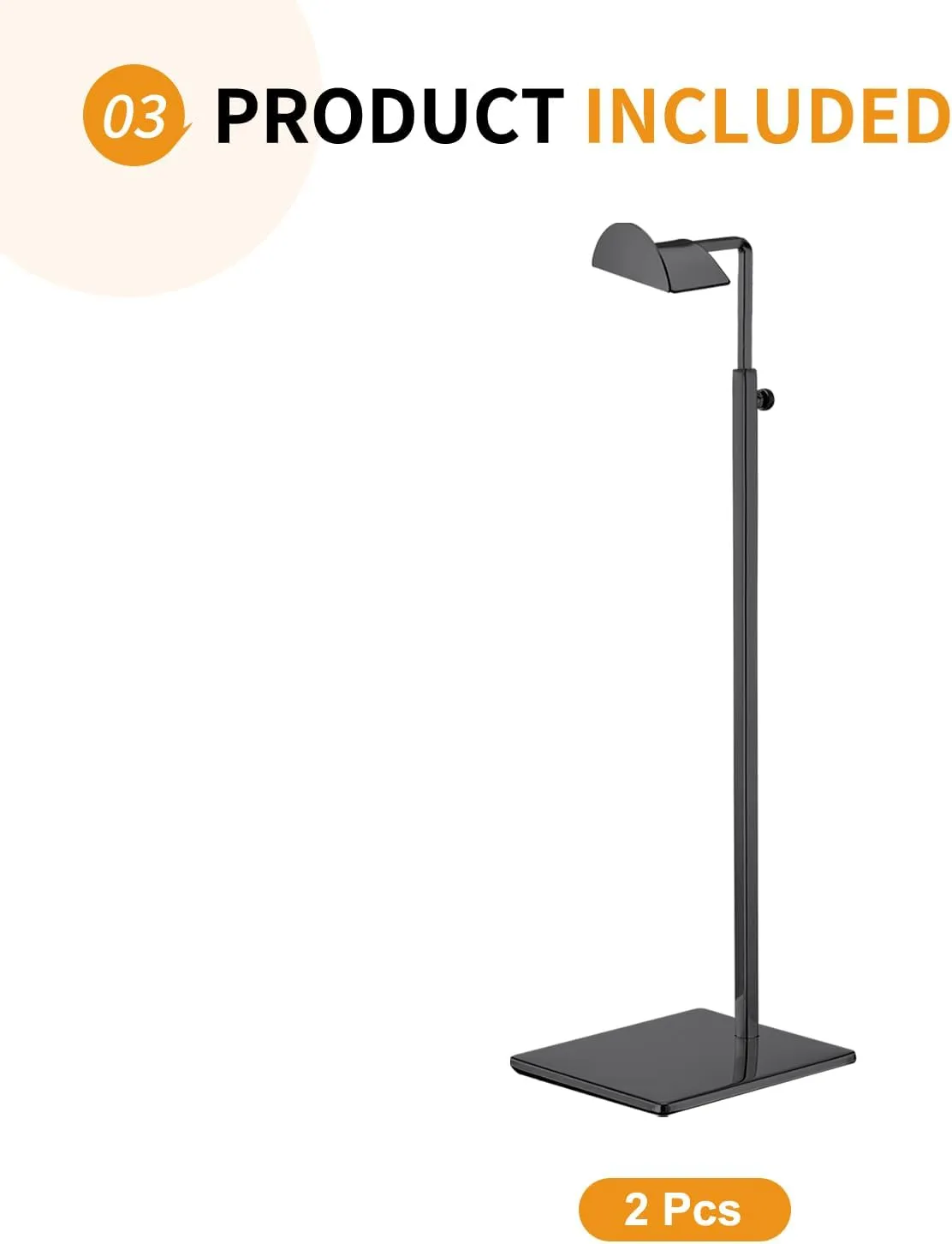 2 Pack - Stainless Steel Purse Display Stands, 400-750mm Adjustable Height Hanging Handbag Rack Appropriate for Boutique Store, Black
