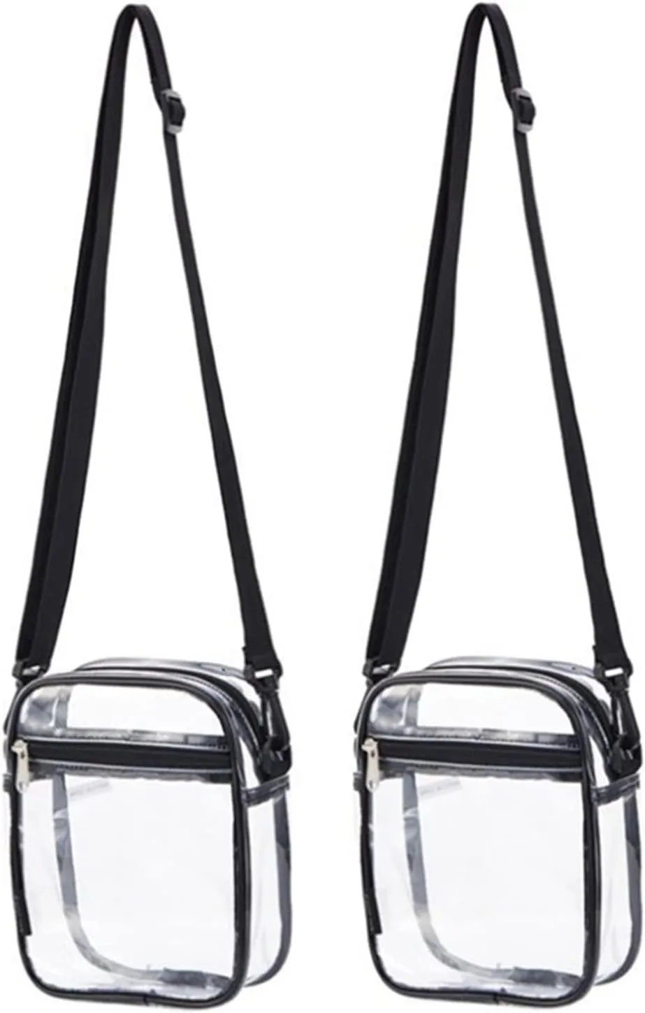 2 Pieces Clear Crossbody Purse Clear PVC Bag Stadium Approved Concert Purse Transparent Mini Stadium Bag Kitchen Storage