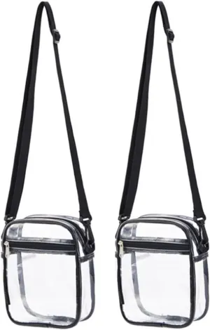2 Pieces Clear Crossbody Purse Clear PVC Bag Stadium Approved Concert Purse Transparent Mini Stadium Bag Kitchen Storage