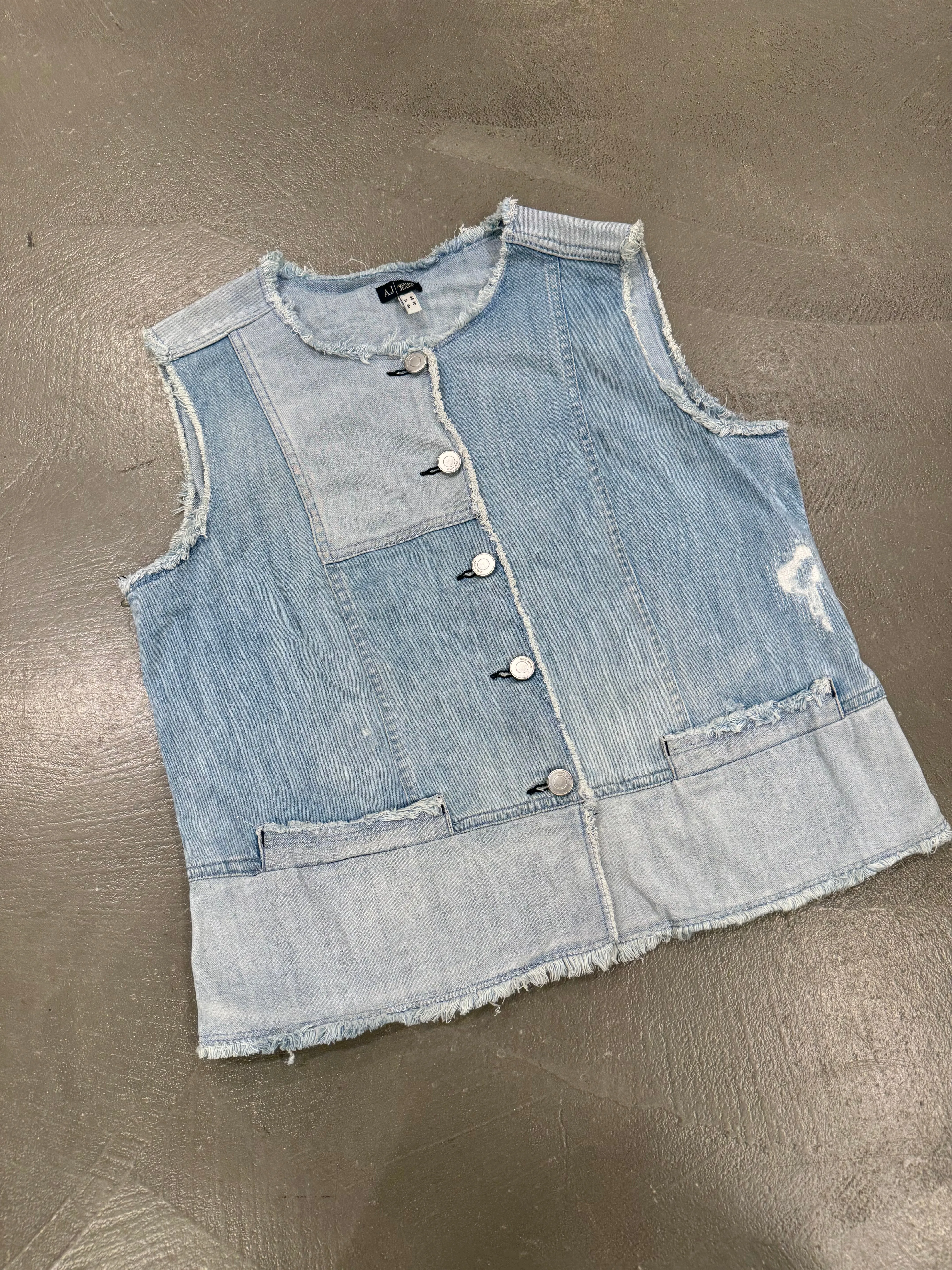 2000s ARMANI Patchwork denim vest