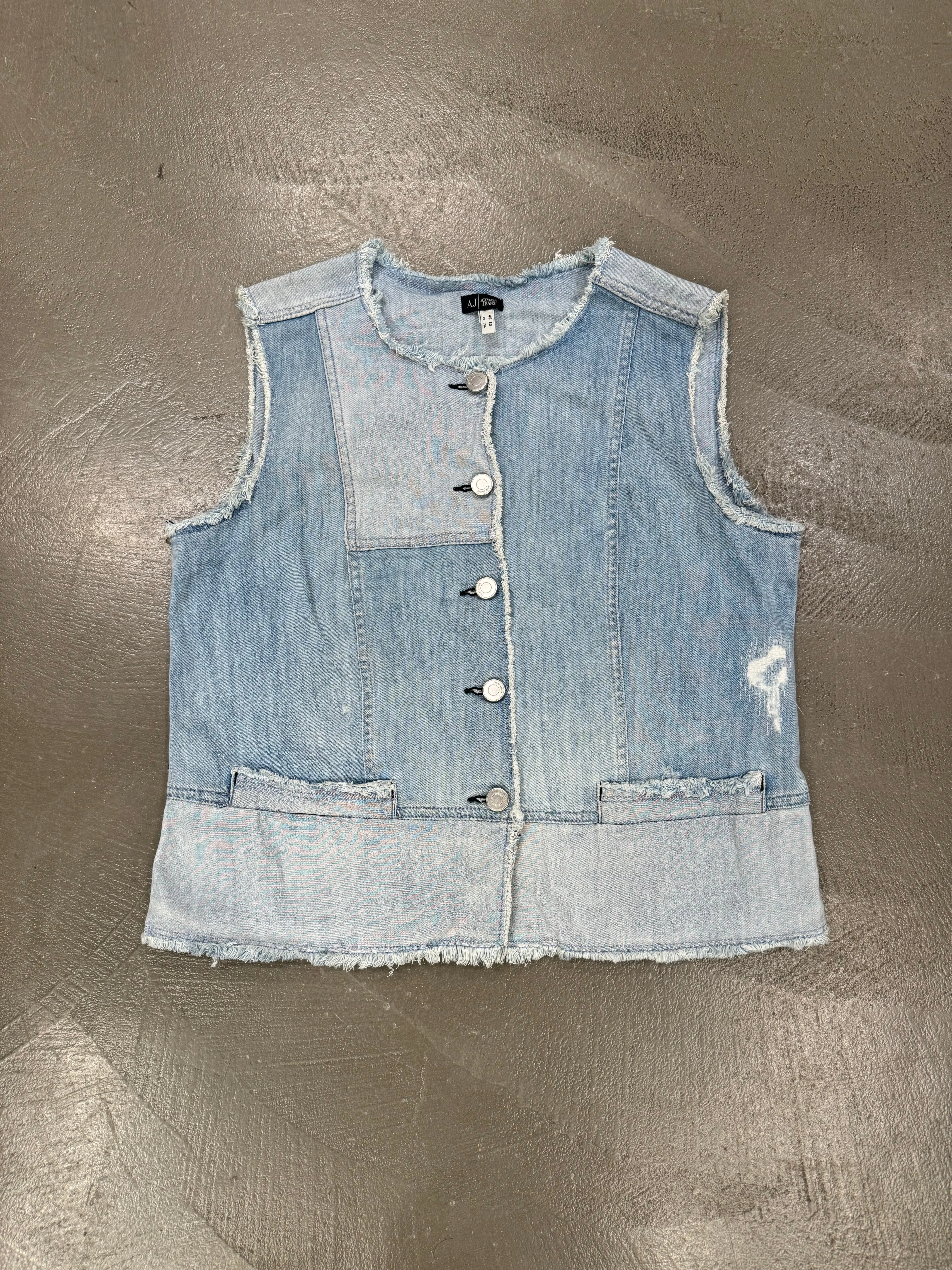 2000s ARMANI Patchwork denim vest