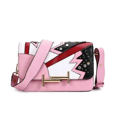 2016 Fahion Pu Leather Women Messenger Bags Patchwork Famous Brand Designer Single Shoulder Bags Bolsos Mujer De Marca Famosa