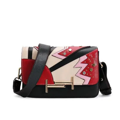 2016 Fahion Pu Leather Women Messenger Bags Patchwork Famous Brand Designer Single Shoulder Bags Bolsos Mujer De Marca Famosa