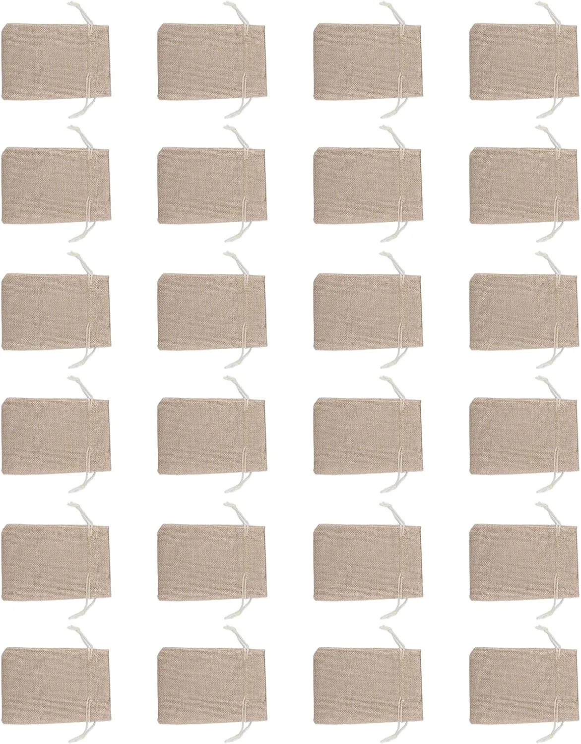 24Pcs Advent Calendar Bags - Christmas Advent Calendar Drawstring Bags Christmas Countdown Bags Fabric Advent Bags(Beige)