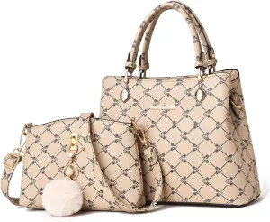 2Pcs Handbags Sets for Women Large Tote Bags Cute Crossbody Purses