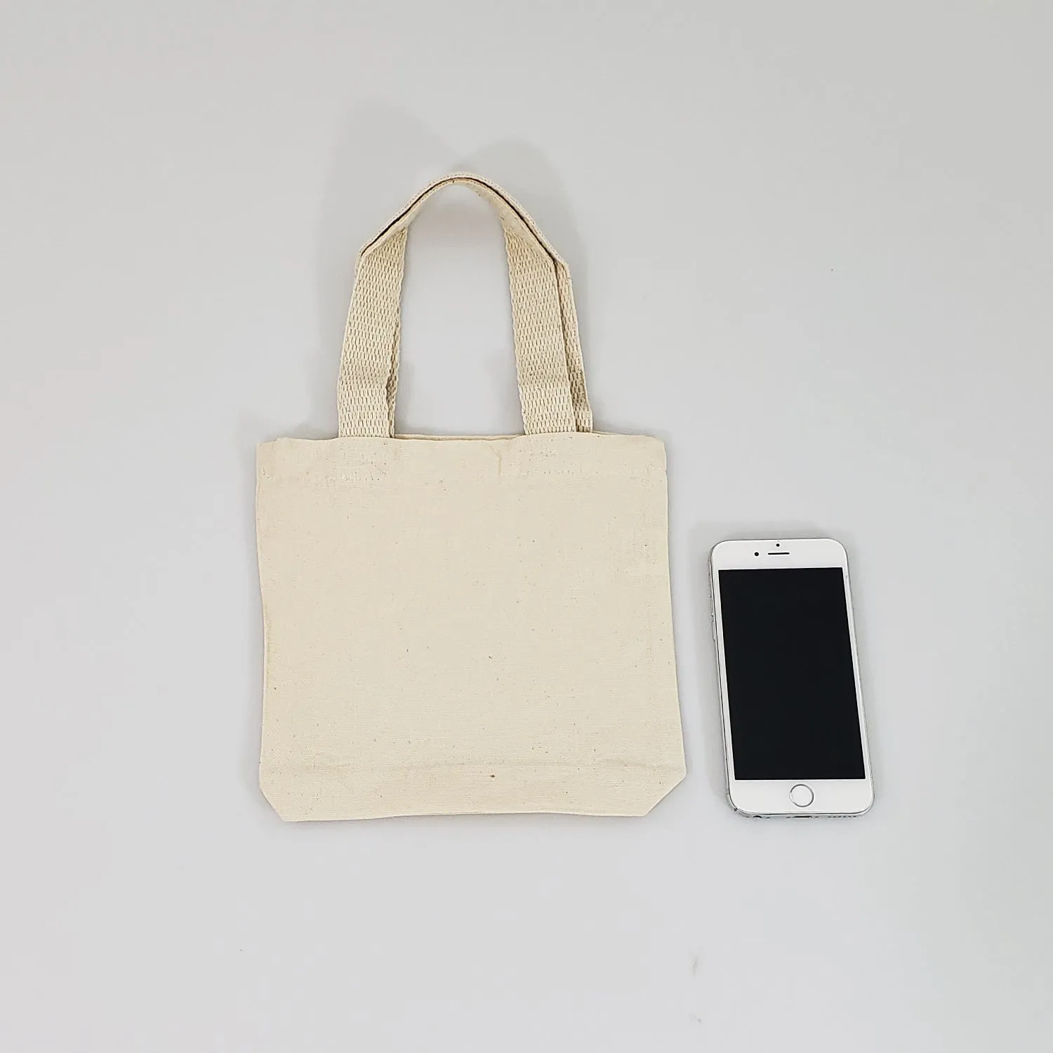 300 ct 8 in Mini Cotton Canvas Gift Tote Bags - By Case