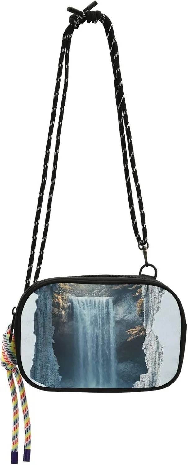 3d Cracked Marble Hole Waterfall Cute Crossbody Bags Men Comfort with Credit Card Slots Small Shoulder Bags Go shopping