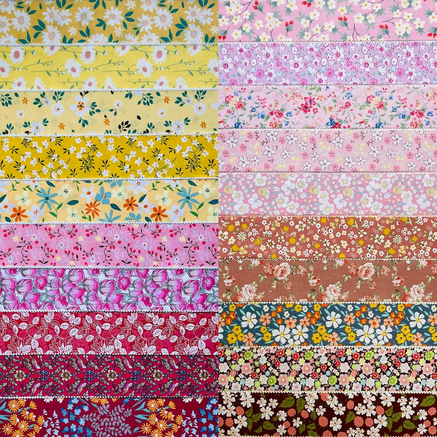 40 Strip Jelly Roll Fabric Strips for Sewing, 100% Cotton Fabric for Quilting Crafting, Precut Fabric Bundles, Patchwork Precut Quilt Squares-2.5" x 44" Afterglow