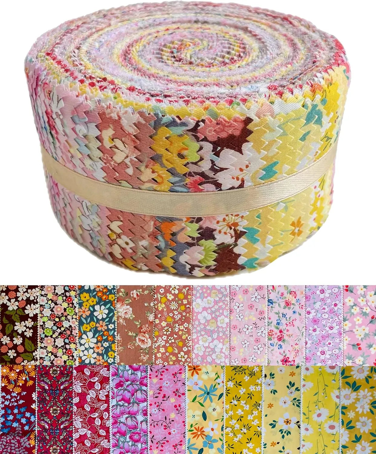 40 Strip Jelly Roll Fabric Strips for Sewing, 100% Cotton Fabric for Quilting Crafting, Precut Fabric Bundles, Patchwork Precut Quilt Squares-2.5" x 44" Afterglow