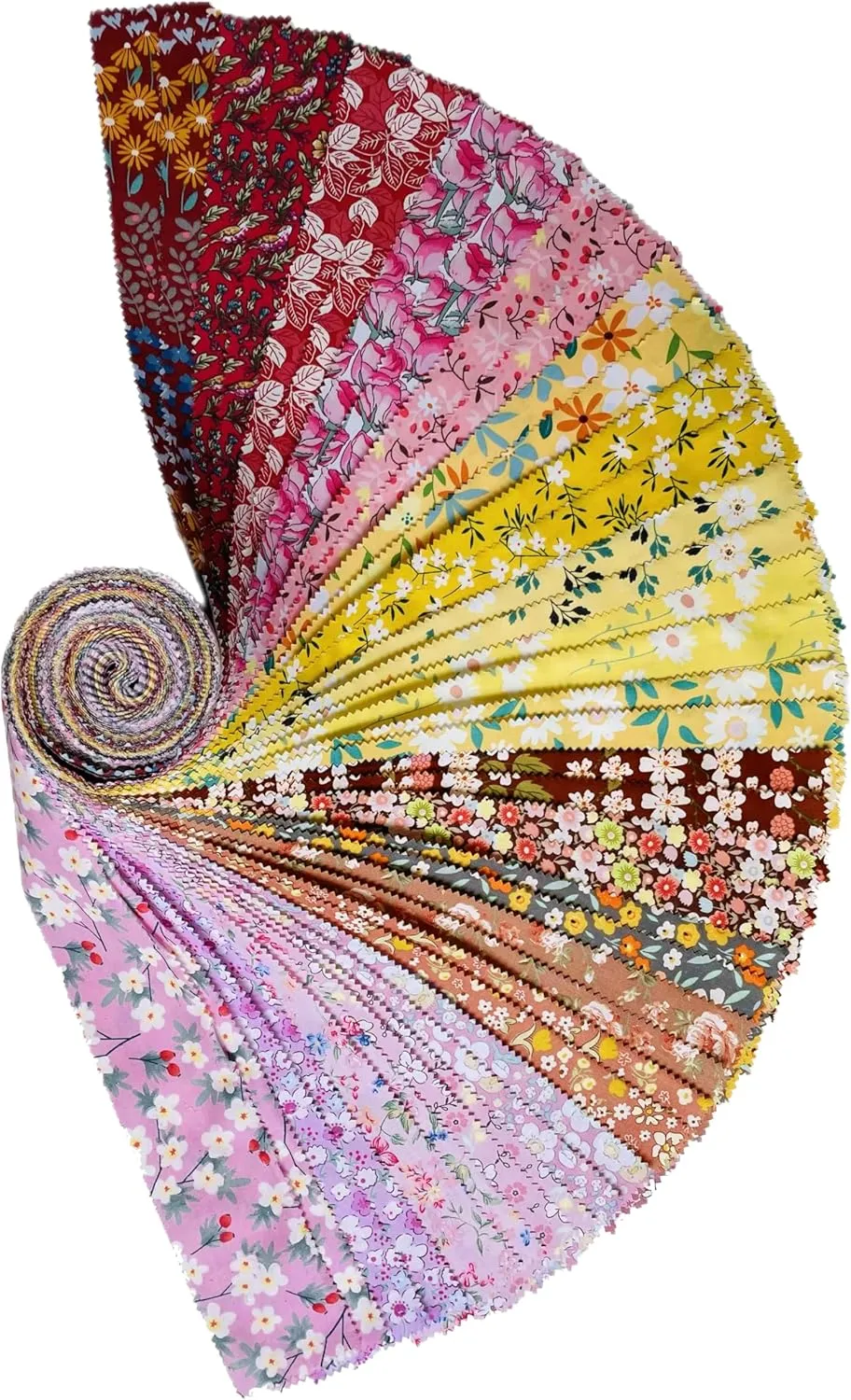 40 Strip Jelly Roll Fabric Strips for Sewing, 100% Cotton Fabric for Quilting Crafting, Precut Fabric Bundles, Patchwork Precut Quilt Squares-2.5" x 44" Afterglow