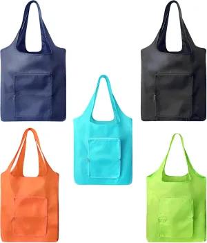5 pack Portable Ripstop nylon shopping tote bags, large capacity home storage bags grocery bags kitchen bags G-B-2