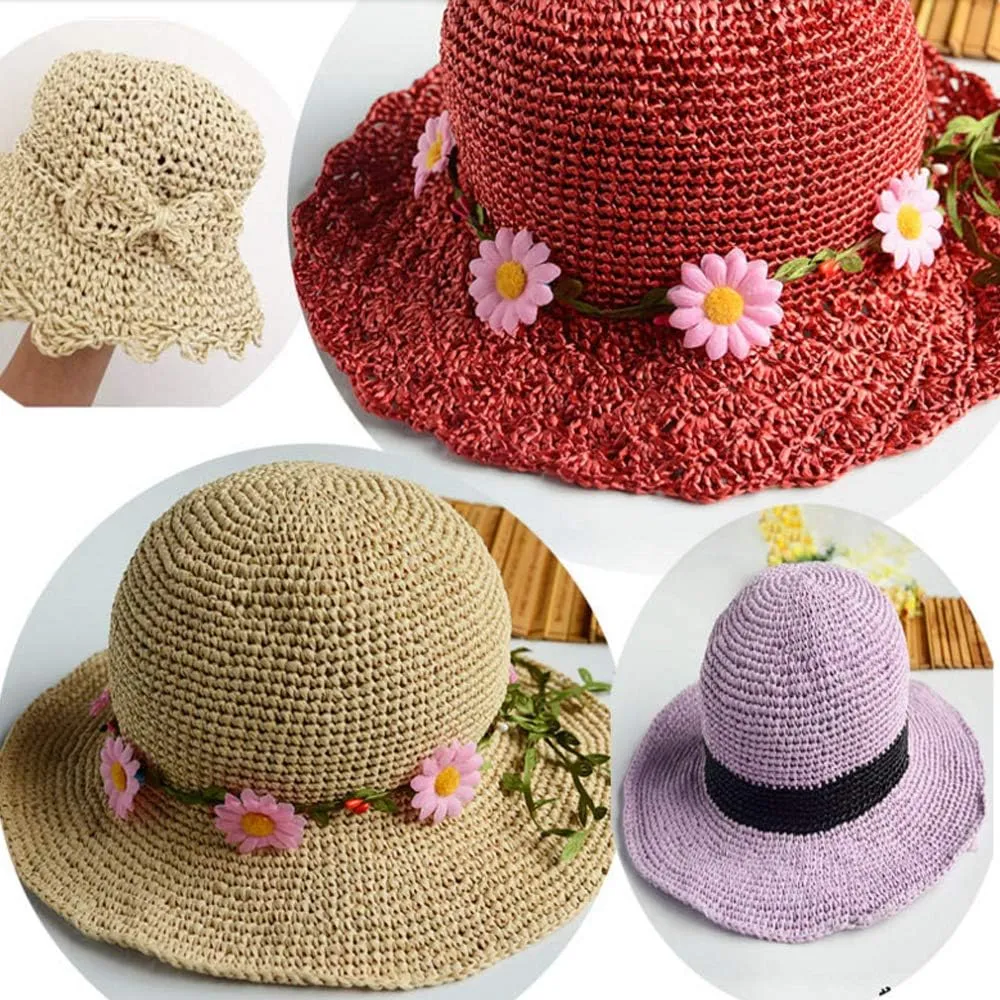 500g Hand Crocheted Cream Raffia Straw Beach Bag & Summer Sun Hat Yarn