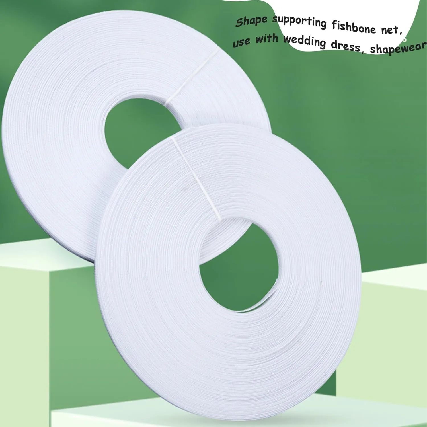 50yards Low-Density Boning for Sewing with Byretractable Measuring Tape, to Meet Your Daily Work Needs, Can Be Used to Make Corsets, Bodycon Dresses, Bags, and Wedding Gowns (10mm White)