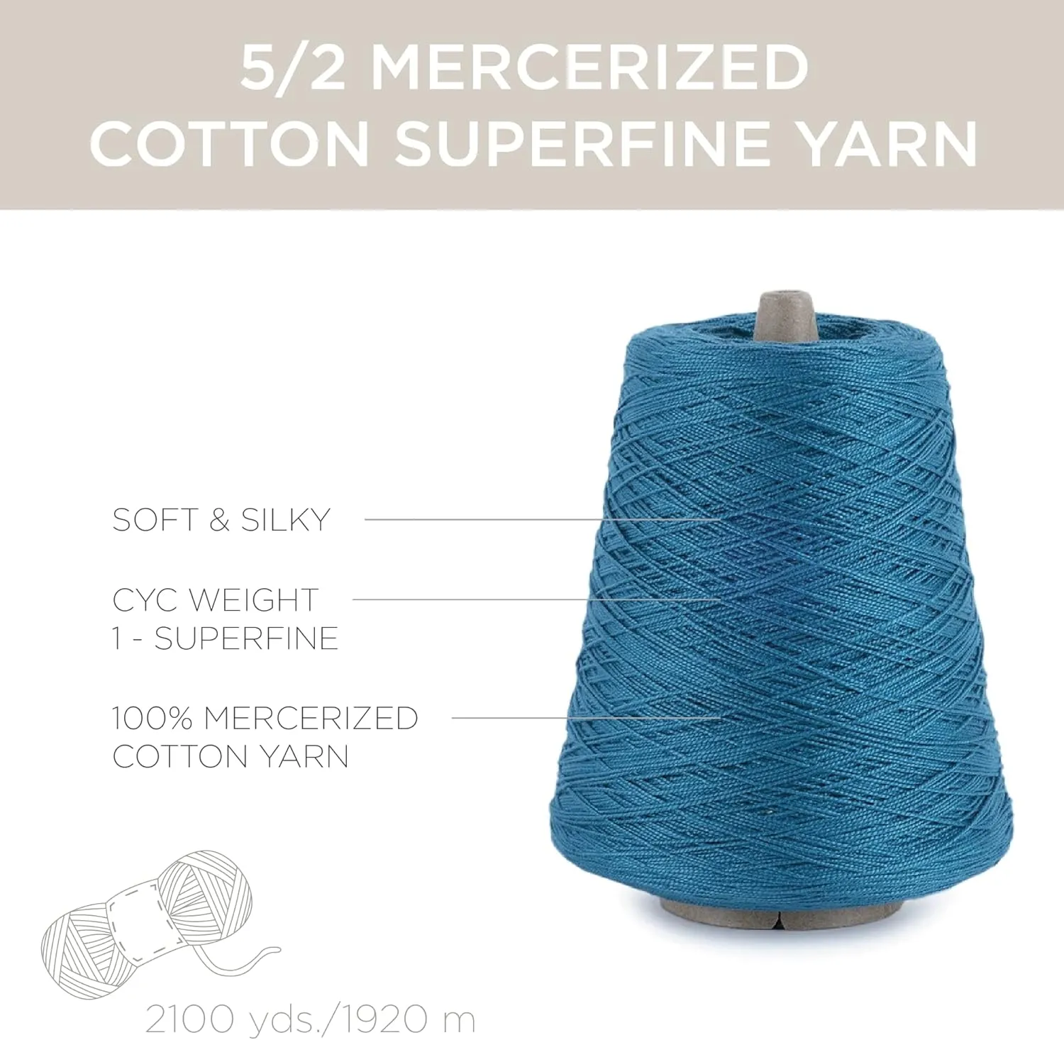 5/2 Perle Mercerized Cotton Weaving Yarn by Silk City Fibers, Teal