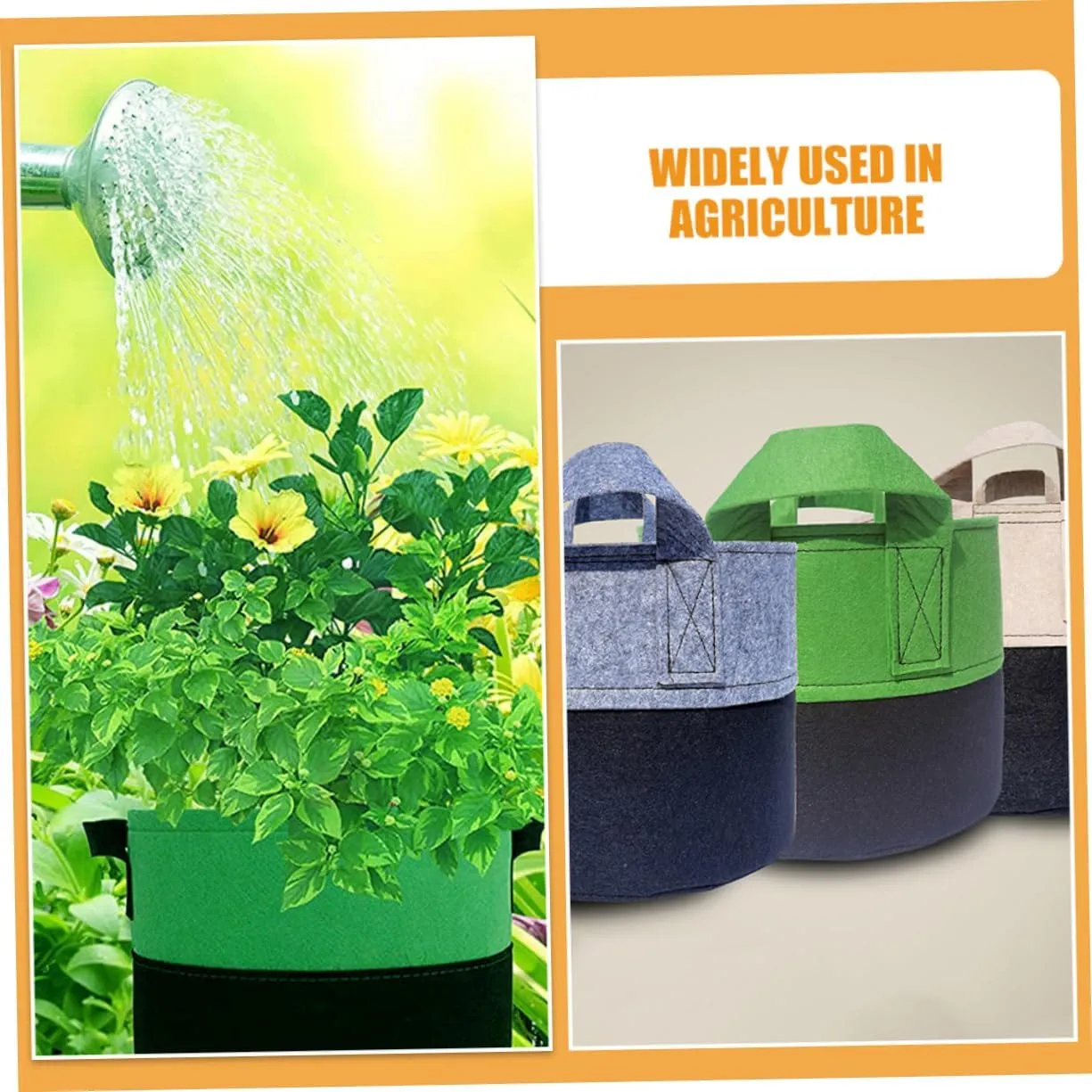 6pcs Plant Growing Bags Garden Fleece Bags for Plants Portable Nursery Pouch Root Formation Bags Fabric Pots for Home Use