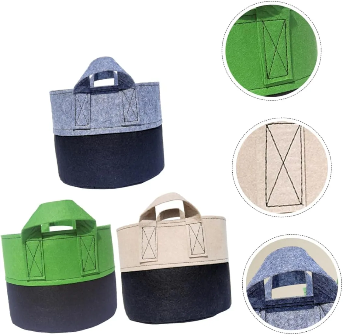 6pcs Plant Growing Bags Garden Fleece Bags for Plants Portable Nursery Pouch Root Formation Bags Fabric Pots for Home Use