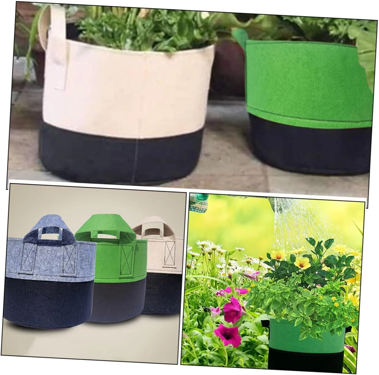 6pcs Plant Growing Bags Garden Fleece Bags for Plants Portable Nursery Pouch Root Formation Bags Fabric Pots for Home Use