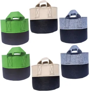 6pcs Plant Growing Bags Garden Fleece Bags for Plants Portable Nursery Pouch Root Formation Bags Fabric Pots for Home Use