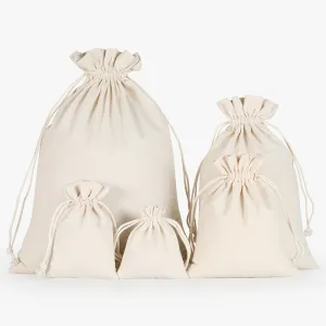 9cm Mini Wholesale Soft 100% Cotton Drawstring Bags