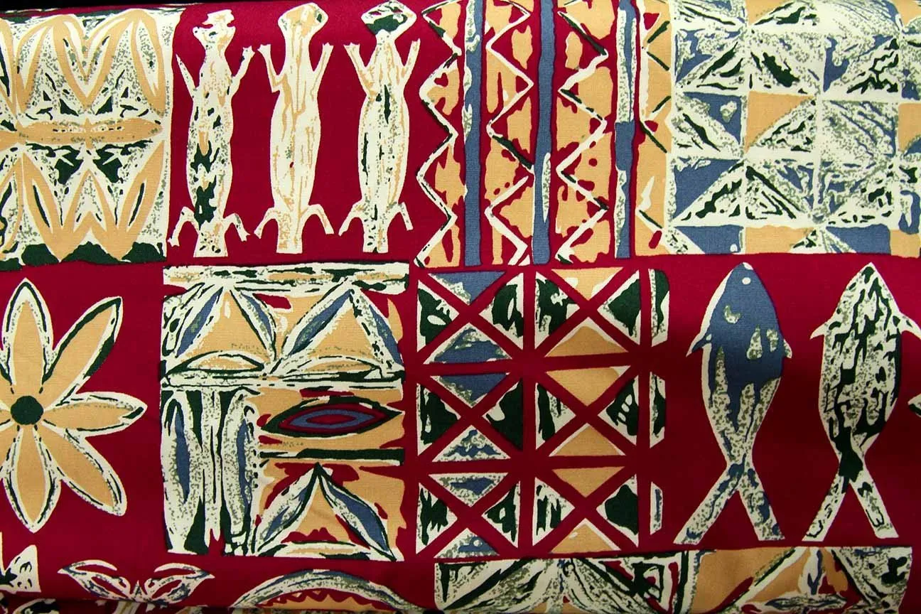 A1: Australian Abstract Red Patchwork / Craft Fabric
