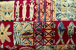 A1: Australian Abstract Red Patchwork / Craft Fabric