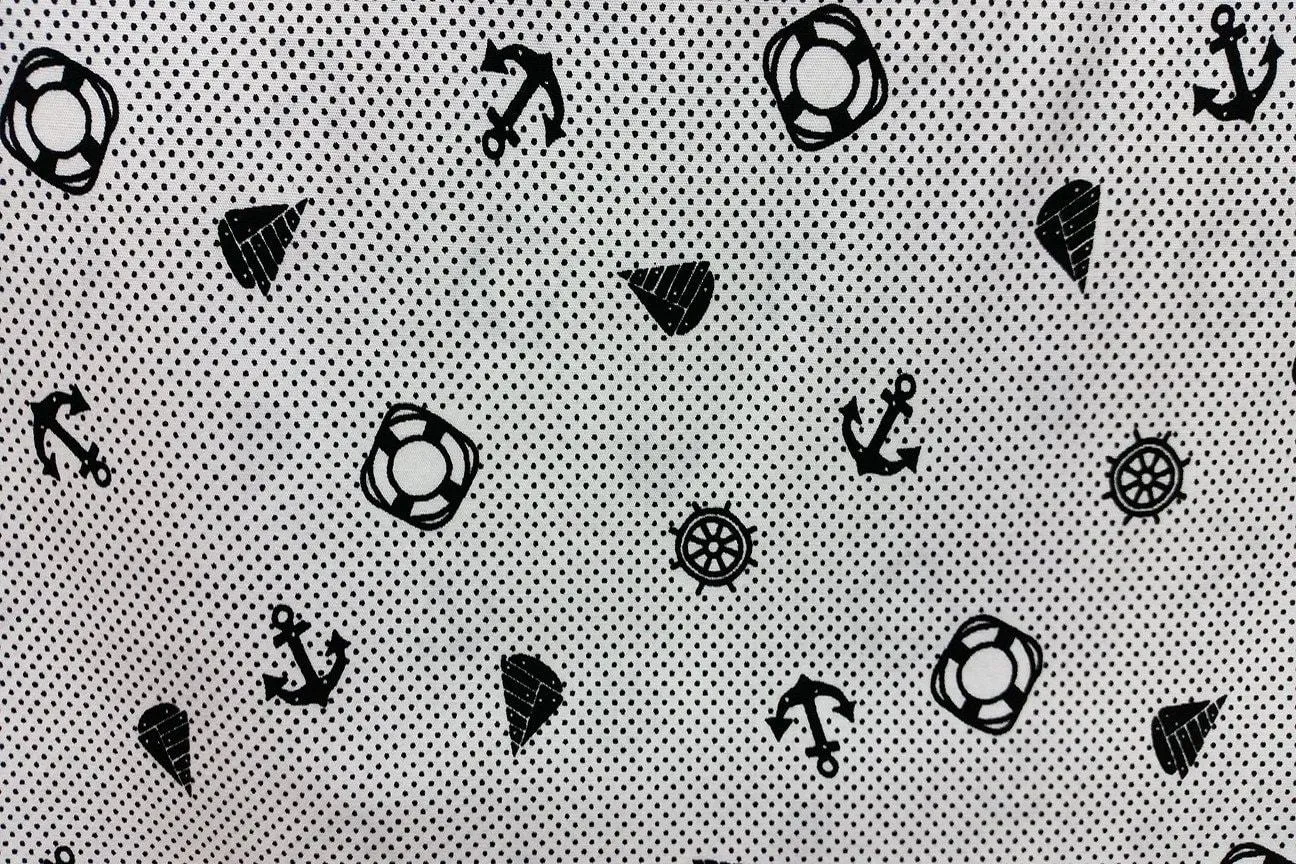 A1: Seashore Stuffs on White Patchwork / Craft Fabric