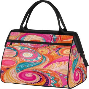 Abstract Colorful Art Large Travel Duffel Bag Gym Tote Bag for Women Men Waterproof Weekend Overnight Bag Carry On Tote Luggage with Pocket Personal Item Bags Sports Bag fit Travel Sports Gym Yoga