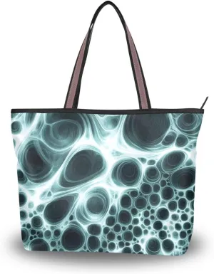 Abstract Fluid Women Tote Bag for Everyday & Travel, Handbag Purse Reusable Grocery Bags Large