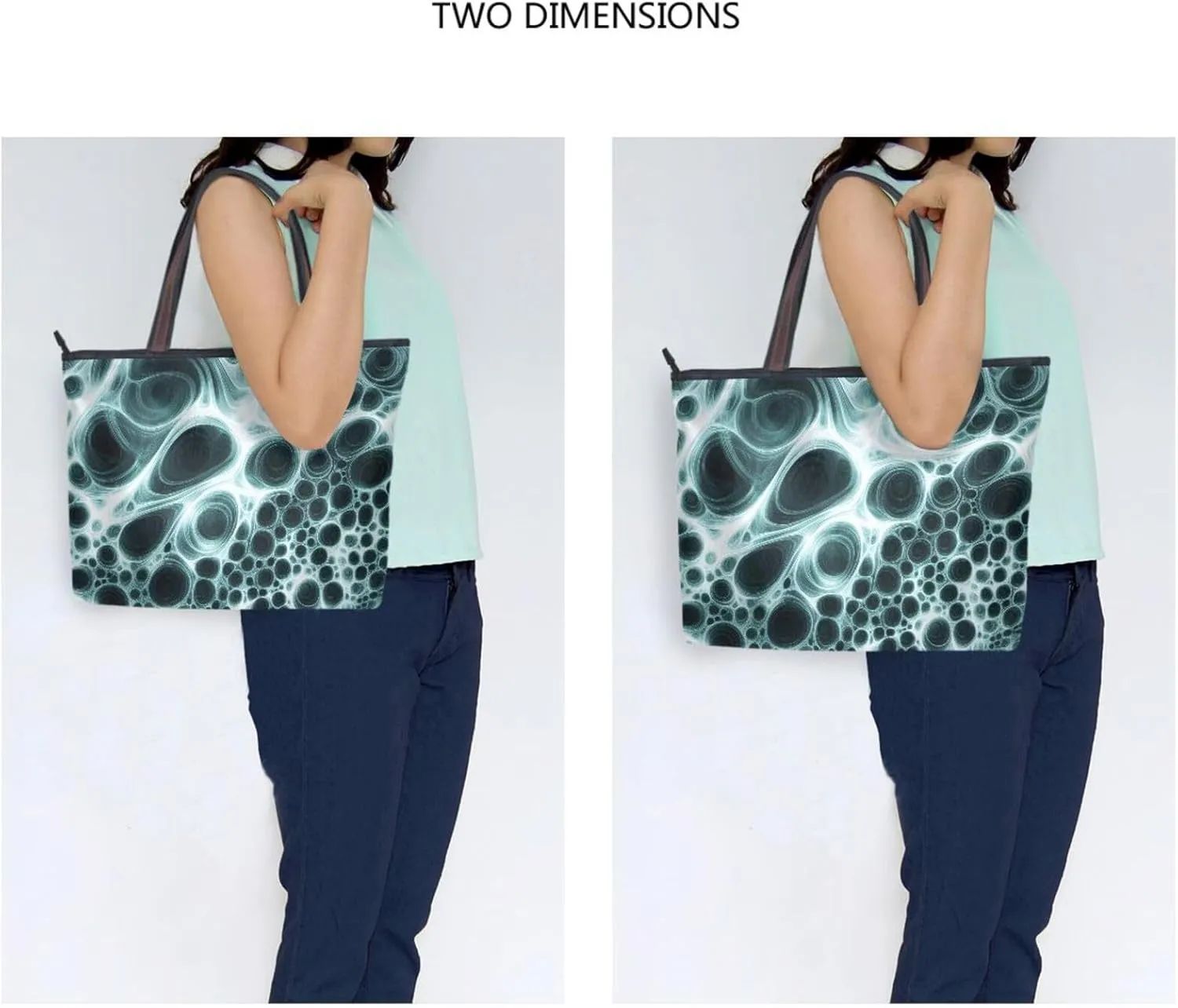 Abstract Fluid Women Tote Bag for Everyday & Travel, Handbag Purse Reusable Grocery Bags Large