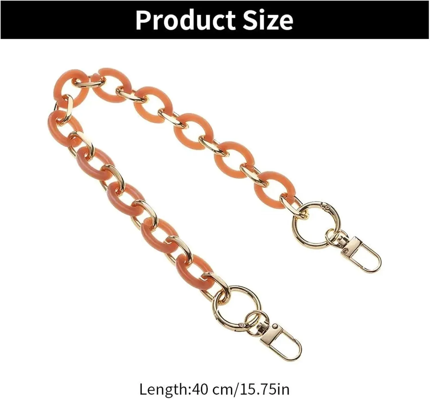 Acrylic Bag Chain Replaceable Removable Tote Bag Strap Resin Crossbody DIY Shoulder Bag Accessories (Color : 01, Size : 40cm)