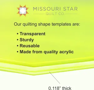 Acrylic Quilting Template Set of 3, Octagon | Assorted Sizes for Use with Precut Fabric Squares | Essential Quilt Supplies for Cutting Patterns, Layer Cakes, and Charm Packs