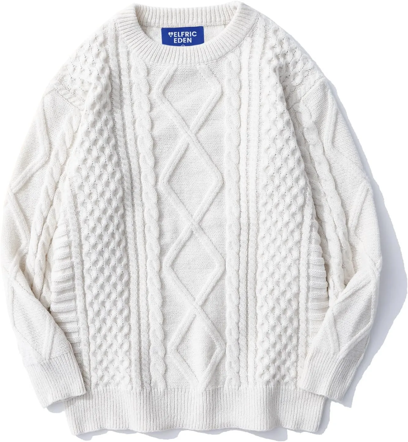 Aelfric Eden Women Sweater Vintage Cable Knit Sweater Casual Oversized Sweater Pullover