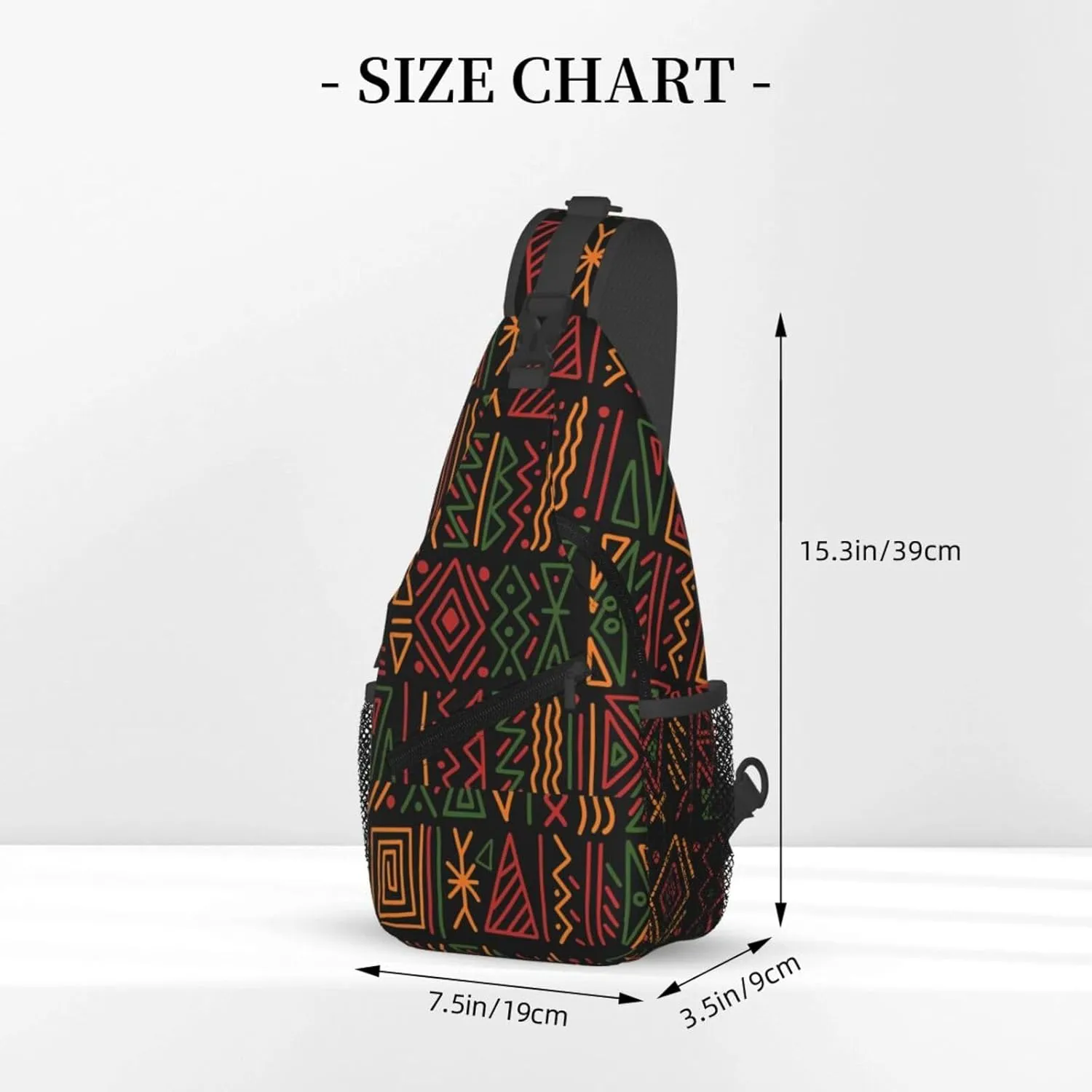 African Ethnic Bag for Women Men, Lightweight Sling Bag Chest Bag Tribe Handbag Backpack for Travel, Work