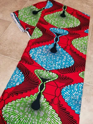 Africká látka super měkčí bavlna, červená