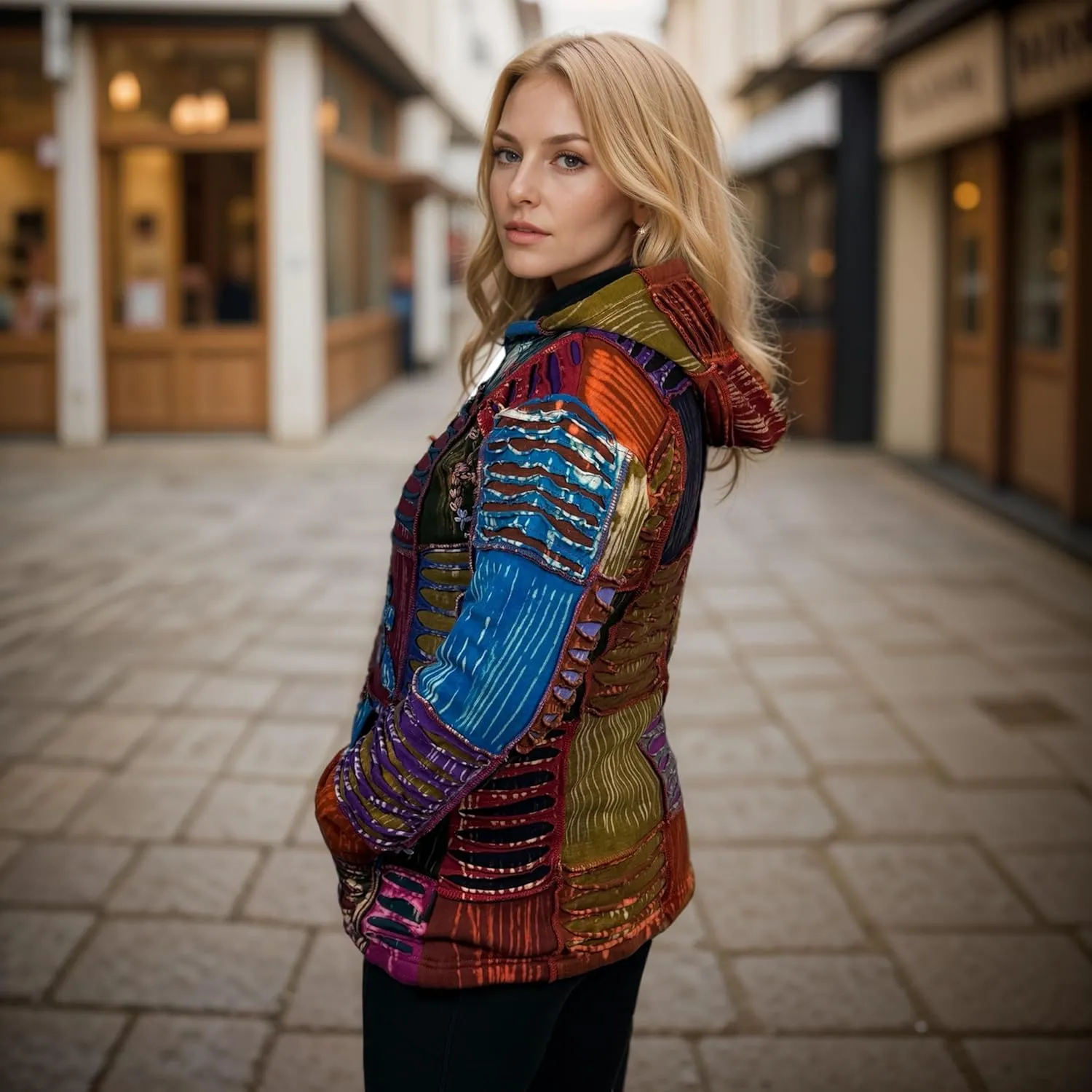 Agan Traders 2025 Spring Bohemian Gypsy Hippie Patchwork Fall Embroidered Jackets for Women - Fleece Insulated Zip Up Hoodies