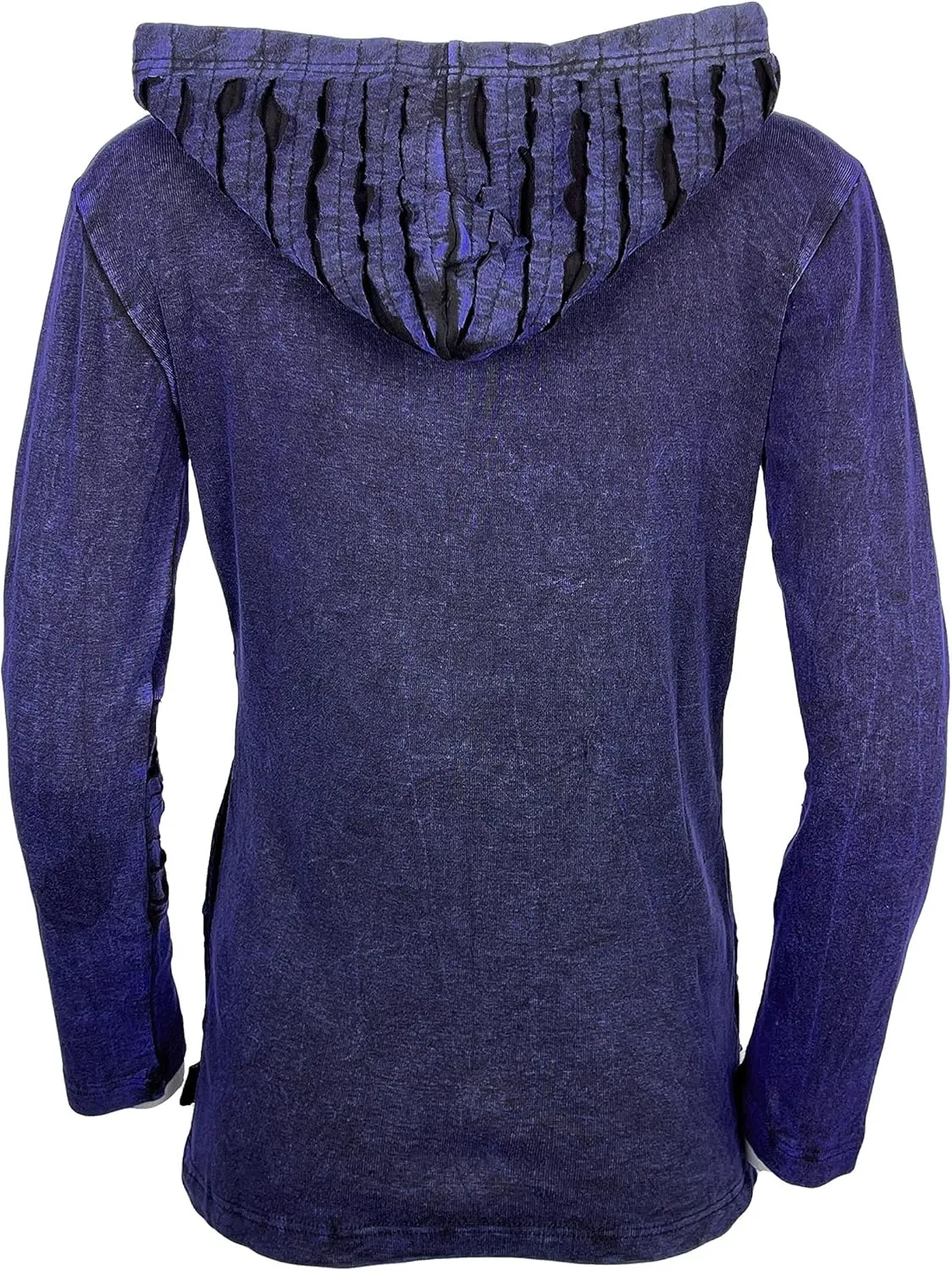 Agan Traders 2025 Summer Bohemian Rib Knit Cotton Distressed Embroidered Zip Up Hoodie Sweatshirt Jackets for Women