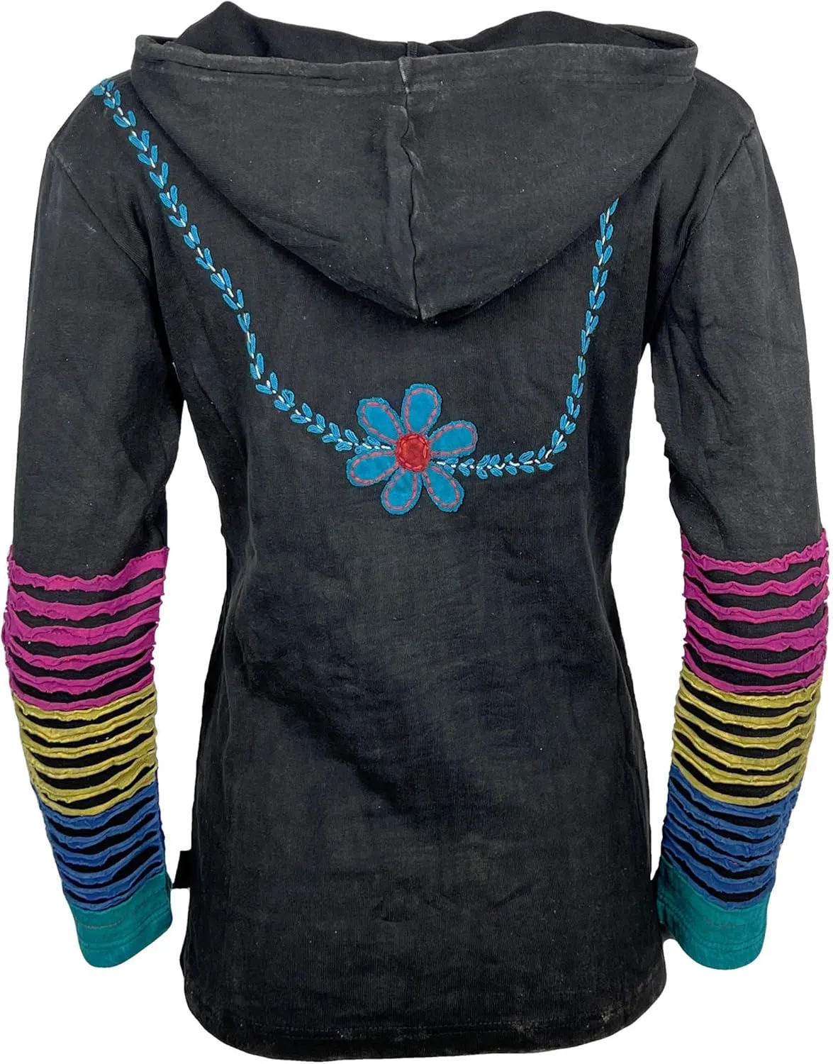 Agan Traders 2025 Summer Bohemian Zip Up Jackets for Women - Tie Dye Patch Distressed Women's Lightweight Hoodie Sweatshirts