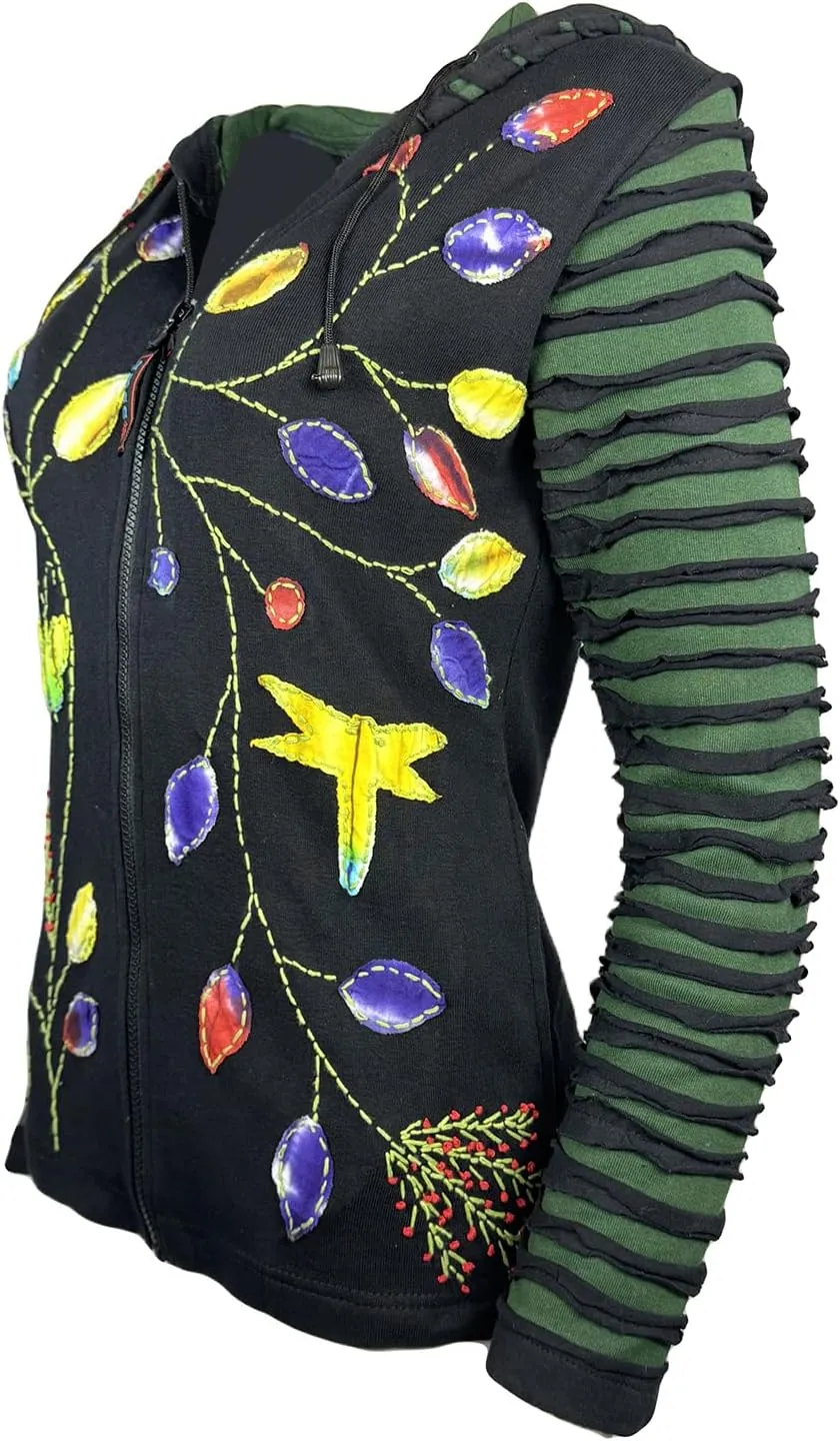 Agan Traders 2025 Summer Bohemian Zip Up Jackets for Women - Tie Dye Patch Distressed Women's Lightweight Hoodie Sweatshirts