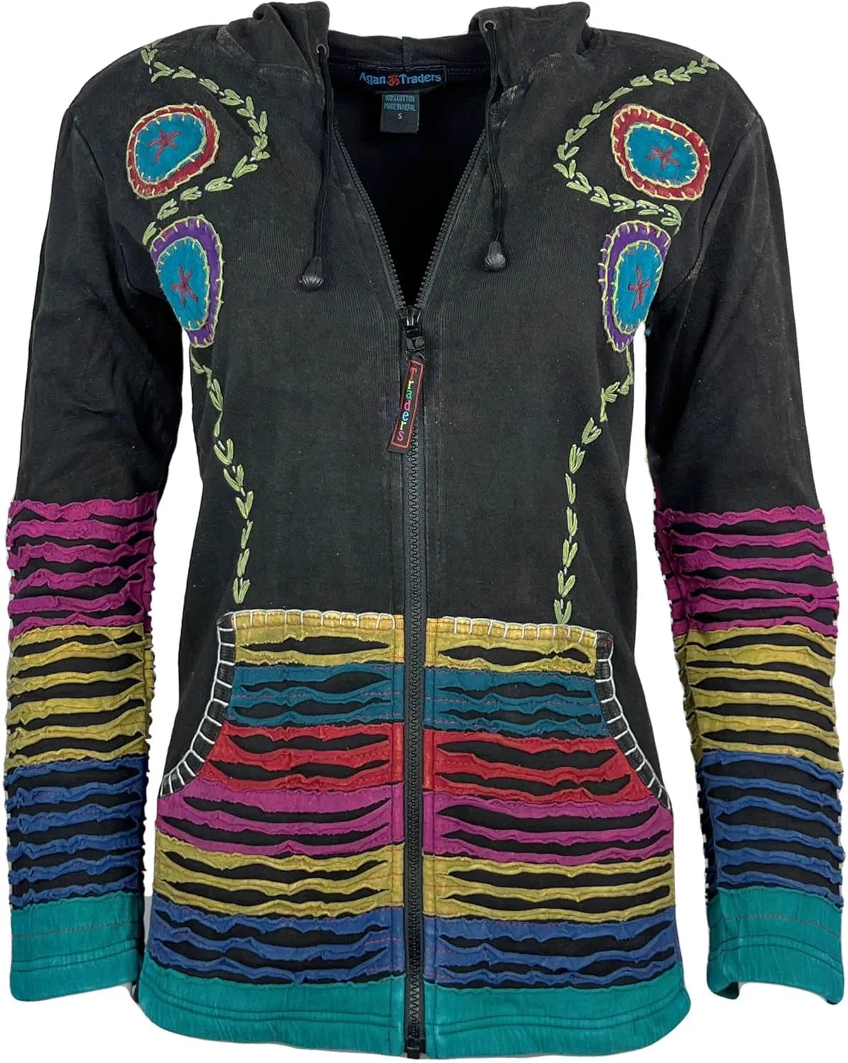 Agan Traders 2025 Summer Bohemian Zip Up Jackets for Women - Tie Dye Patch Distressed Women's Lightweight Hoodie Sweatshirts
