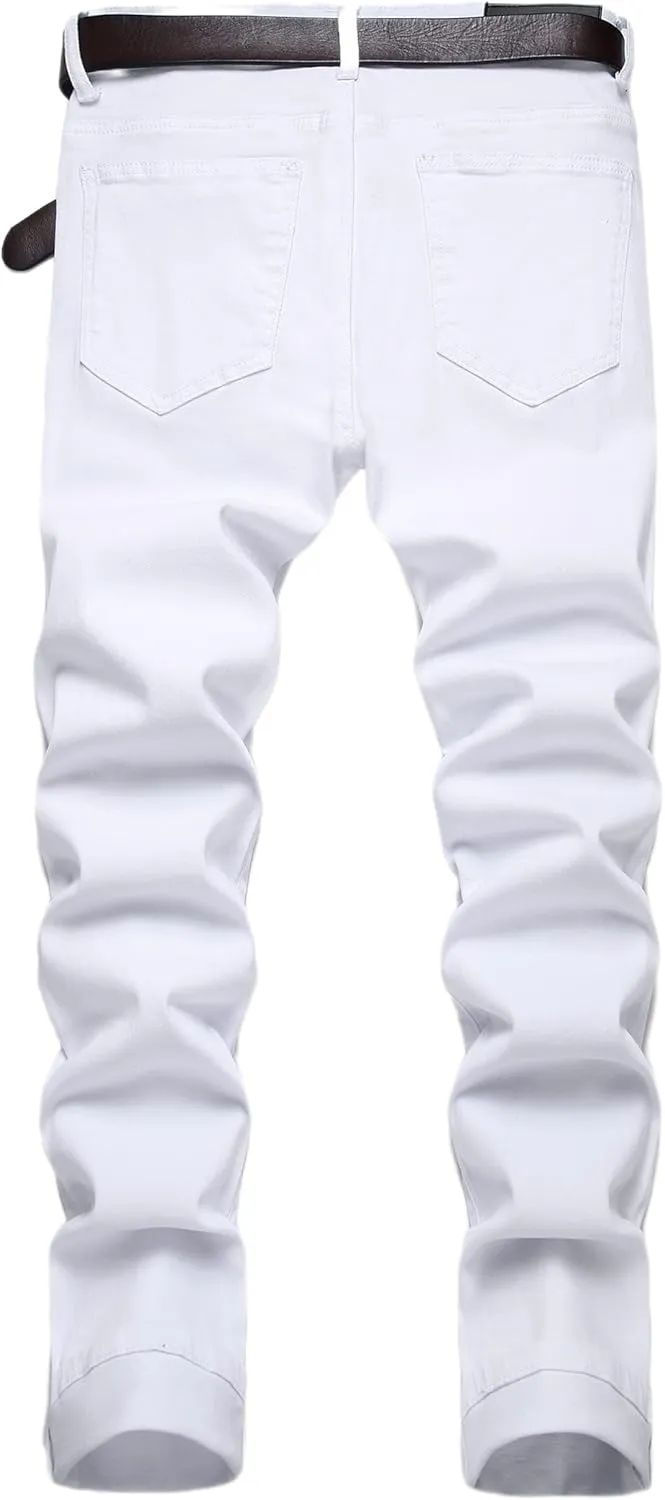 AITITIA Men's Ripped Regular Fit Jeans