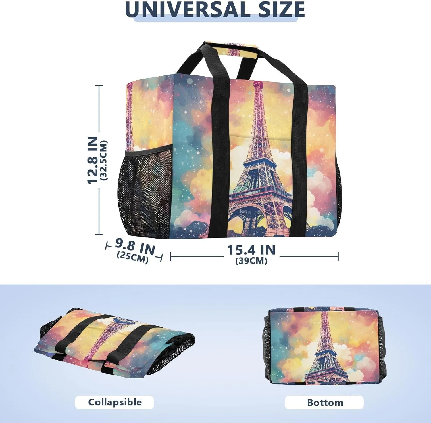 ALAZA Blooming Sunflowers Blue Sky Blue Butterflies Waterproof Beach Tote Bags