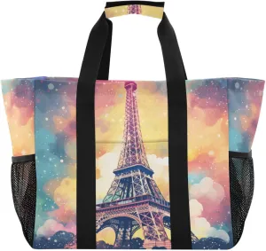 ALAZA Blooming Sunflowers Blue Sky Blue Butterflies Waterproof Beach Tote Bags